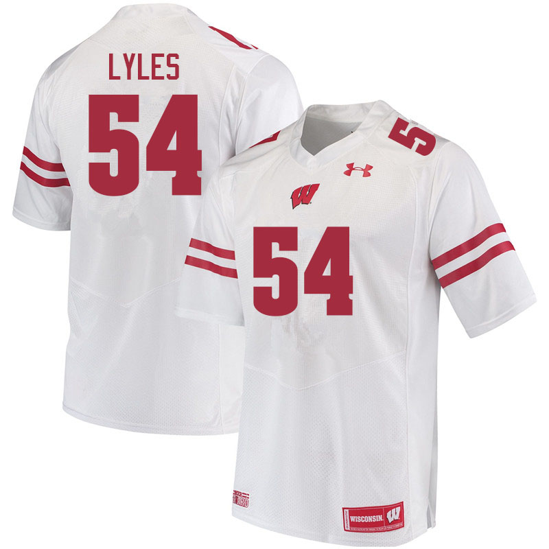 Wisconsin Badgers Men's #54 Kayden Lyles NCAA Under Armour Authentic White College Stitched Football Jersey LS40D21BL
